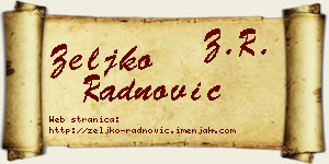 Željko Radnović vizit kartica